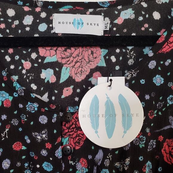 House of Skye blossom Flamenco midnight dress, NWT,  size m/l - Picture 4 of 6